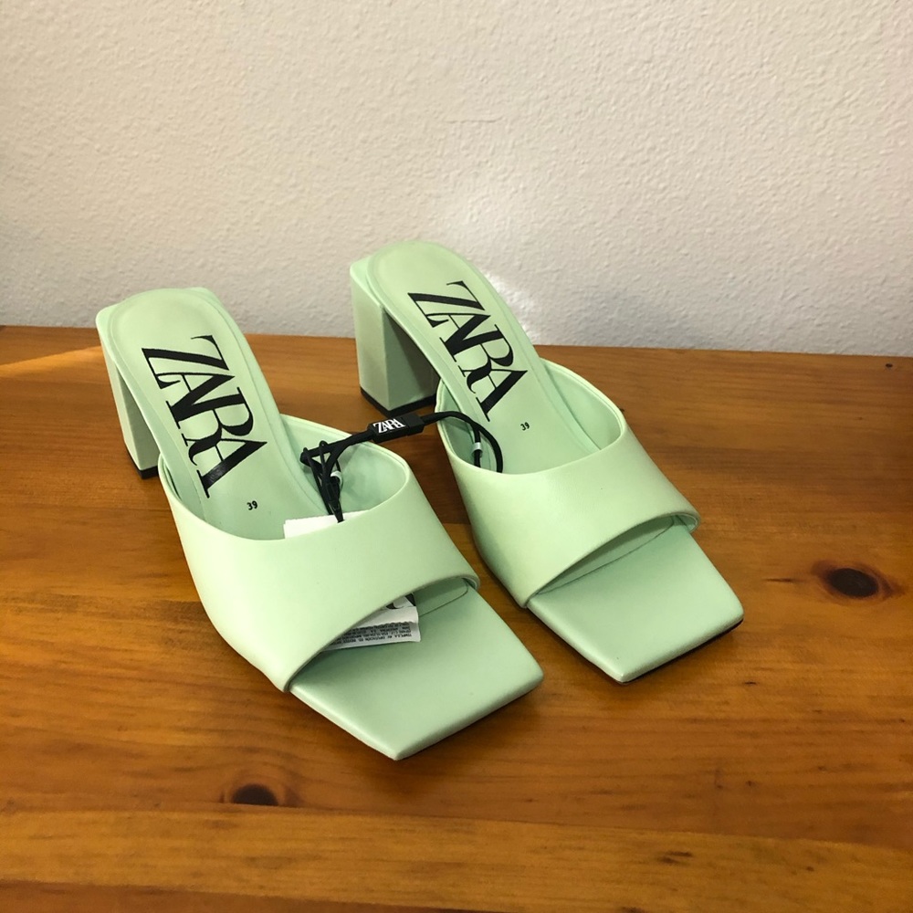 Zara square toe mules